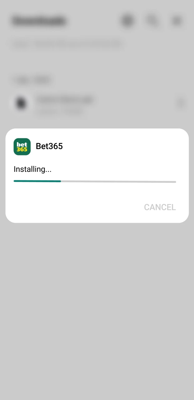 Complete the setup of the Bet365 app Android on your smartphone.