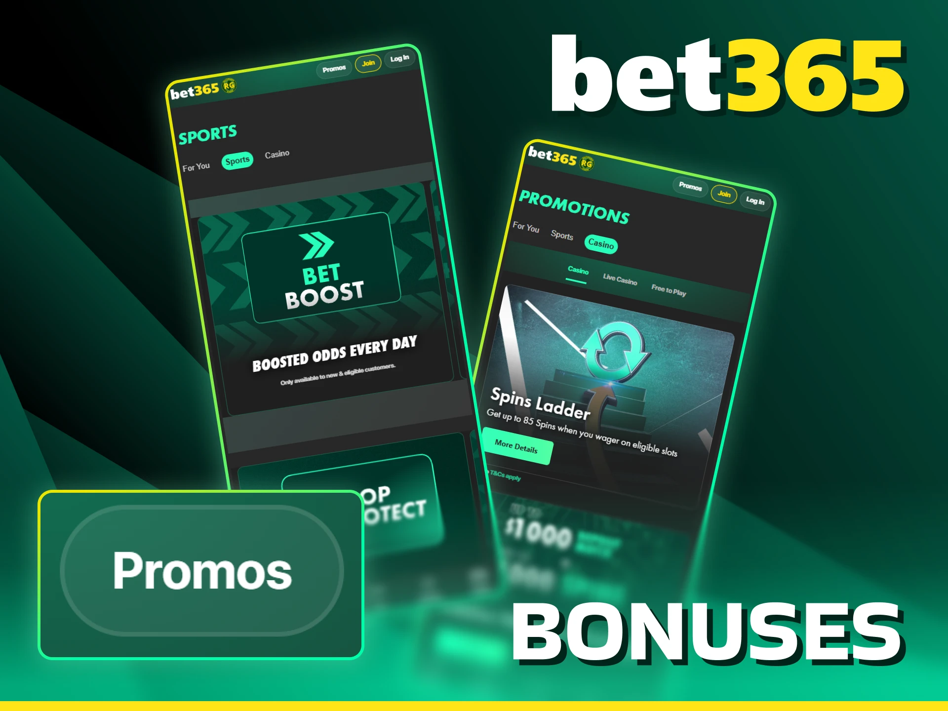 Claim exciting bonuses and rewards available in the Bet365 app.